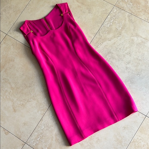 Versace Dresses & Skirts - VERSACE Mini Fuchsia Pink Dress with Gold Hardware SIZE 38